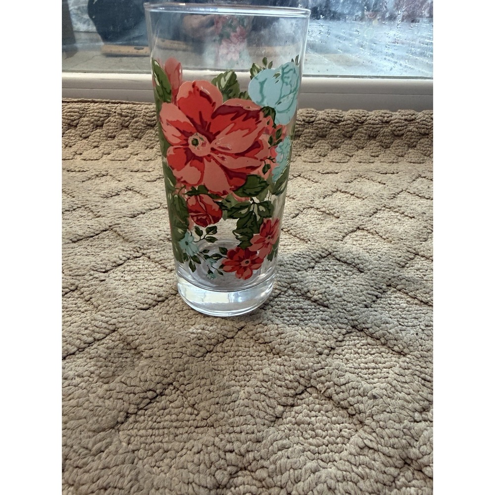 Pioneer Woman 16 oz Drinking Glasses "Vintage Floral"